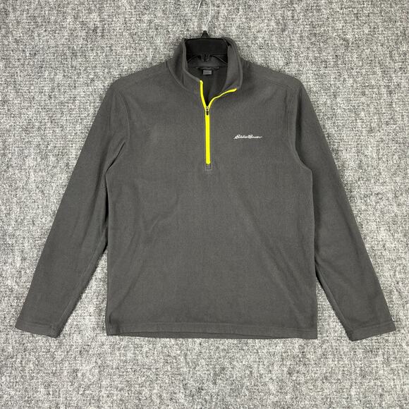 Eddie‎ Bauer Fleece Mens Small Gray 1/4 Zip Lightweight Outdoor Hiking Camping - Picture 1 of 11